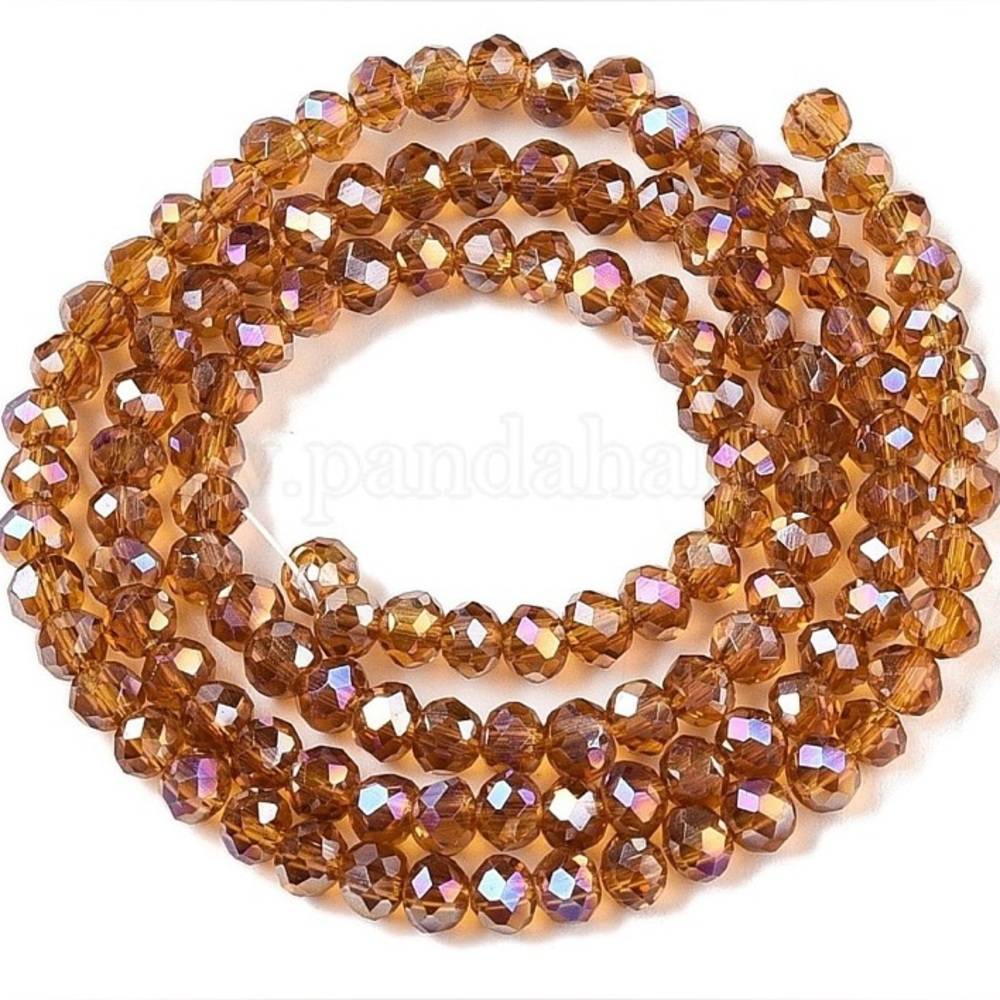 A/B Peru 3 mm electroplated glass beads
